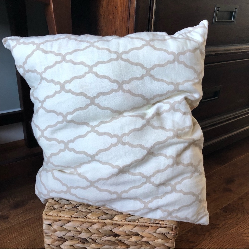 Brown and tan pillow - pillow insert.